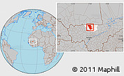 Gray Location Map of Dilly, highlighted parent region