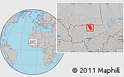Gray Location Map of Dilly