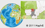 Physical Location Map of Dilly, highlighted country, highlighted grandparent region