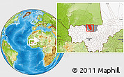 Physical Location Map of Dilly, highlighted country, highlighted parent region