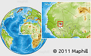 Physical Location Map of Dilly, highlighted parent region, highlighted grandparent region, within the entire country