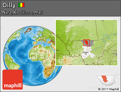 Physical Location Map of Dilly, highlighted parent region, highlighted grandparent region
