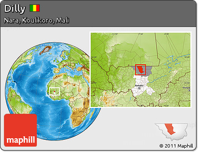 Physical Location Map of Dilly, highlighted parent region, highlighted grandparent region