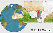 Satellite Location Map of Dilly, highlighted country, highlighted grandparent region