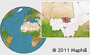 Satellite Location Map of Dilly, highlighted country, highlighted parent region