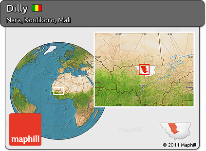 Satellite Location Map of Dilly, highlighted parent region