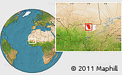 Satellite Location Map of Dilly, highlighted parent region