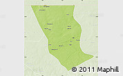 Physical Map of Dilly, lighten
