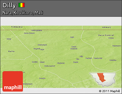Physical Panoramic Map of Dilly