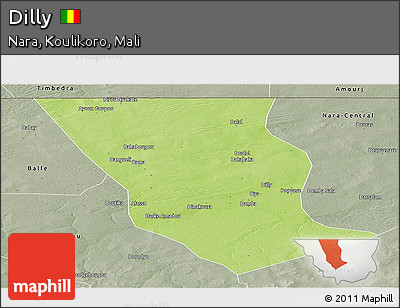 Physical Panoramic Map of Dilly, semi-desaturated