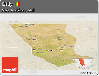 Satellite Panoramic Map of Dilly, lighten