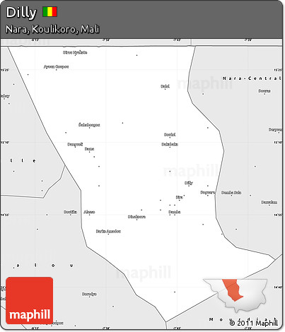Silver Style Simple Map of Dilly