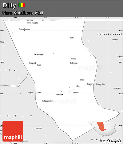 Silver Style Simple Map of Dilly