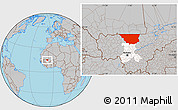 Gray Location Map of Nara, highlighted parent region