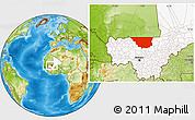 Physical Location Map of Nara, highlighted country