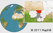 Satellite Location Map of Nara, highlighted country, highlighted parent region