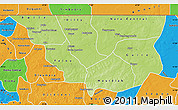 Physical Map of Nara, political outside