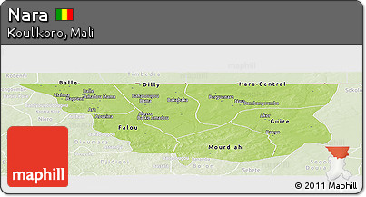 Physical Panoramic Map of Nara, lighten