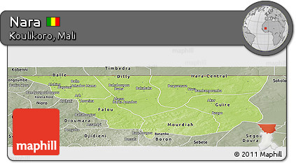 Physical Panoramic Map of Nara, semi-desaturated