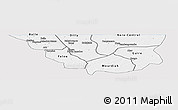 Silver Style Panoramic Map of Nara, single color outside