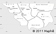 Silver Style Simple Map of Nara, single color outside