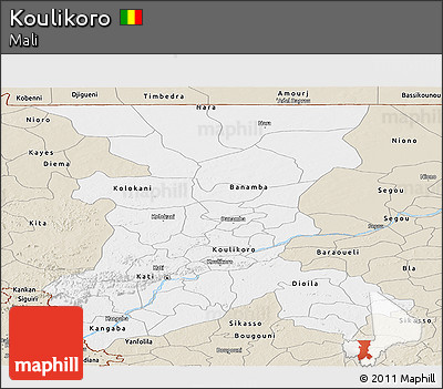 Classic Style Panoramic Map of Koulikoro