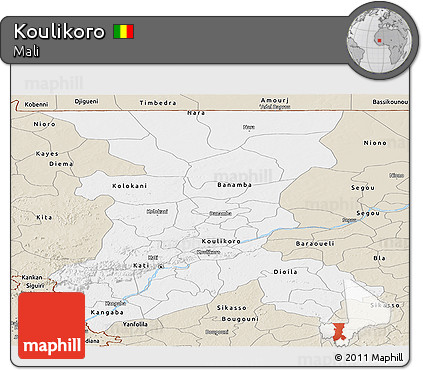 Classic Style Panoramic Map of Koulikoro