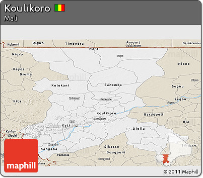 Classic Style Panoramic Map of Koulikoro