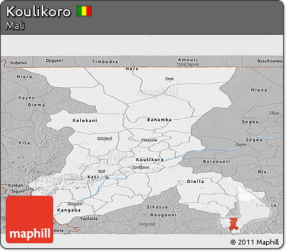 Gray Panoramic Map of Koulikoro