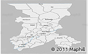 Gray Panoramic Map of Koulikoro, single color outside