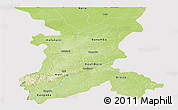 Physical Panoramic Map of Koulikoro, cropped outside