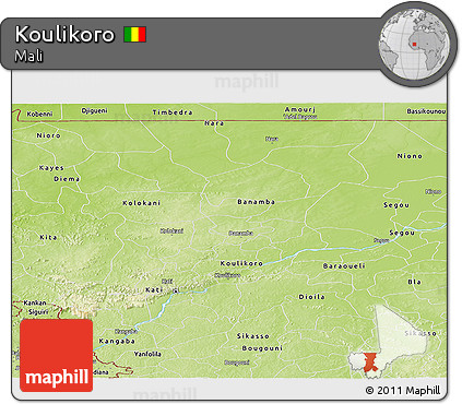 Physical Panoramic Map of Koulikoro
