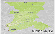 Physical Panoramic Map of Koulikoro, lighten, desaturated