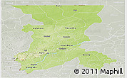 Physical Panoramic Map of Koulikoro, lighten, semi-desaturated