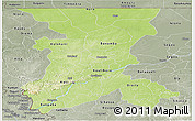 Physical Panoramic Map of Koulikoro, semi-desaturated