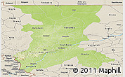 Physical Panoramic Map of Koulikoro, shaded relief outside