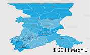 Political Shades Panoramic Map of Koulikoro, cropped outside