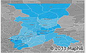 Political Shades Panoramic Map of Koulikoro, desaturated