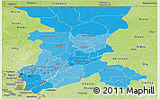 Political Shades Panoramic Map of Koulikoro, physical outside