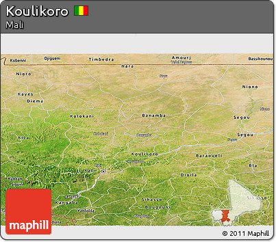 Satellite Panoramic Map of Koulikoro