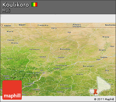 Satellite Panoramic Map of Koulikoro
