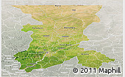Satellite Panoramic Map of Koulikoro, lighten, semi-desaturated