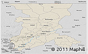 Shaded Relief Panoramic Map of Koulikoro, desaturated