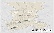 Shaded Relief Panoramic Map of Koulikoro, lighten, desaturated