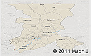 Shaded Relief Panoramic Map of Koulikoro, lighten, semi-desaturated