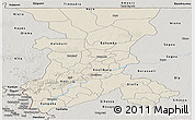 Shaded Relief Panoramic Map of Koulikoro, semi-desaturated