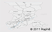 Silver Style Panoramic Map of Koulikoro, single color outside