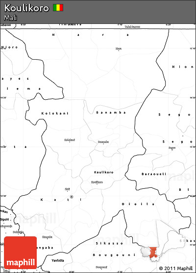 Blank Simple Map of Koulikoro