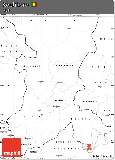 Blank Simple Map of Koulikoro