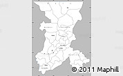 Gray Simple Map of Koulikoro, single color outside